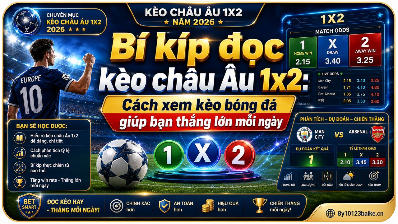 Bí kíp đọc kèo châu Âu 1x2: Cách xem kèo bóng đá giúp bạn thắng lớn mỗi ngày